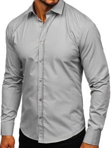 Camicia elegante a manica lunga da uomo grigia Bolf 1703