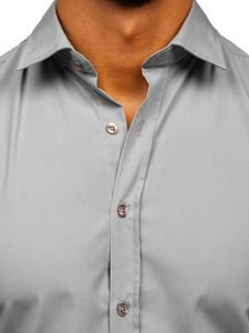 Camicia elegante a manica lunga da uomo grigia Bolf 1703