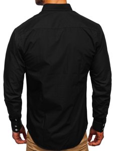 Camicia elegante a manica lunga da uomo nera Bolf 5797