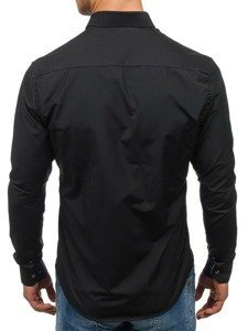 Camicia elegante a manica lunga da uomo nera Bolf 7722