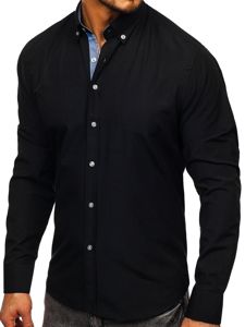 Camicia elegante a manica lunga da uomo nero Bolf 8838-1