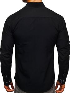 Camicia elegante a manica lunga da uomo nero Bolf 8838-1