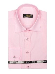 Camicia elegante a manica lunga da uomo rosa Bolf 1703