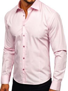 Camicia elegante a manica lunga da uomo rosa Bolf 1703