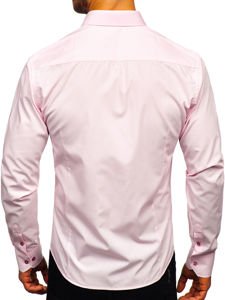 Camicia elegante a manica lunga da uomo rosa Bolf 1703