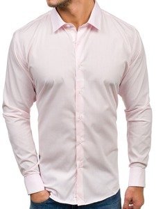 Camicia elegante a manica lunga da uomo rosa Bolf TS100