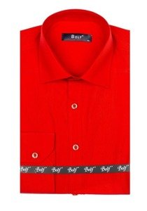 Camicia elegante a manica lunga da uomo rossa Bolf 1703