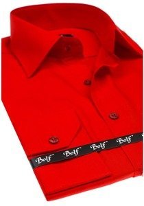 Camicia elegante a manica lunga da uomo rossa Bolf 1703