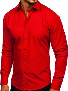 Camicia elegante a manica lunga da uomo rossa Bolf 1703