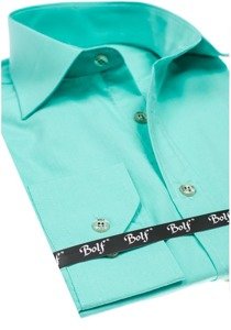 Camicia elegante a manica lunga da uomo verde chiara Bolf 1703