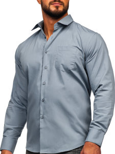 Camicia elegante a maniche lunghe da uomo antracite Bolf M14