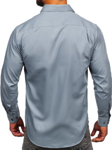 Camicia elegante a maniche lunghe da uomo antracite Bolf M14