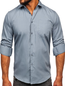 Camicia elegante a maniche lunghe da uomo antracite Bolf M14