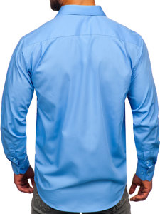 Camicia elegante a maniche lunghe da uomo azzurra Bolf M14