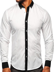 Camicia elegante a maniche lunghe da uomo bianca Bolf 21750