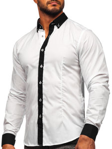 Camicia elegante a maniche lunghe da uomo bianca Bolf 21750