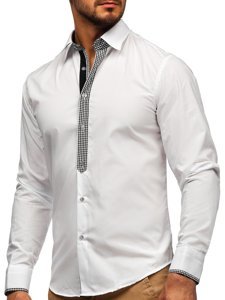 Camicia elegante a maniche lunghe da uomo bianca Bolf 6873