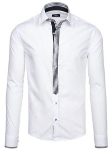 Camicia elegante a maniche lunghe da uomo bianca Bolf 6873