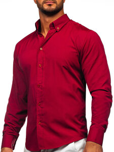 Camicia elegante a maniche lunghe da uomo bordò Bolf 5821-1