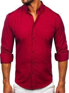 Camicia elegante a maniche lunghe da uomo bordò Bolf 5821-1