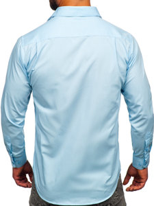 Camicia elegante a maniche lunghe da uomo celeste Bolf M14