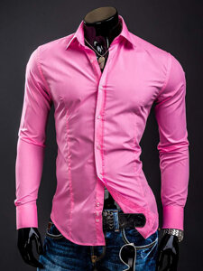 Camicia elegante a maniche lunghe da uomo corallo Bolf 1703A