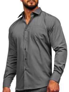 Camicia elegante a maniche lunghe da uomo grafite Bolf M14