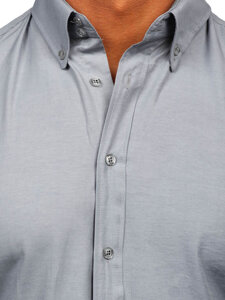 Camicia elegante a maniche lunghe da uomo grigio Bolf 5821-1