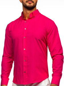 Camicia elegante a maniche lunghe da uomo rosa Bolf 5821-1