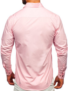 Camicia elegante a maniche lunghe da uomo rosa Bolf 6944