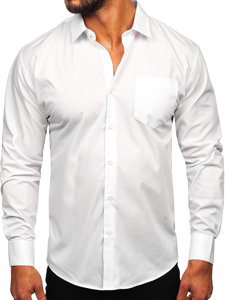 Camicia elegante con maniche lunghe da uomo bianca Bolf M13