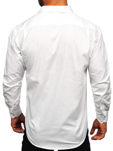 Camicia elegante con maniche lunghe da uomo bianca Bolf M13