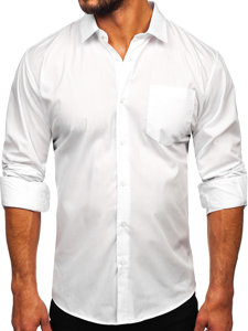 Camicia elegante con maniche lunghe da uomo bianca Bolf M13