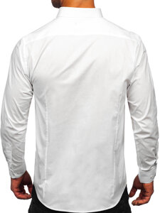 Camicia elegante in cotone slim fit a maniche lunghe da uomo bianco Bolf TSM13