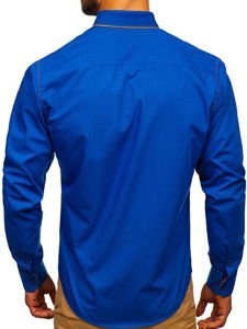 Camicica elegante a manica lunga da uomo bluette Bolf 4777