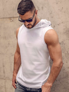 Canotta tank top con stampa da uomo bianca Bolf 2537A