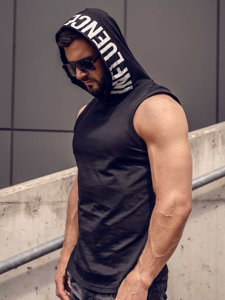 Canotta tank top con stampa da uomo nera Bolf 2537A