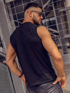 Canotta tank top con stampa da uomo nero-grafite Bolf 14818A