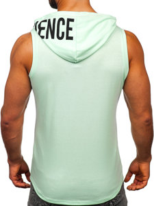 Canotta tank top con stampa da uomo verde menta Bolf B2537