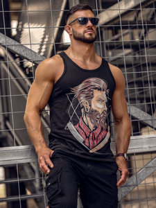 Canotta tank top con stampa nera Bolf 143032A