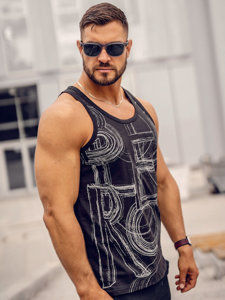 Canotta tank top con stampa nera Bolf 14846A