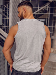 Canotta tank top senza stampa da uomo grigia Bolf 1205A