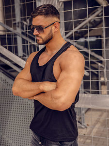 Canotta tank top senza stampa da uomo nera Bolf 1245A