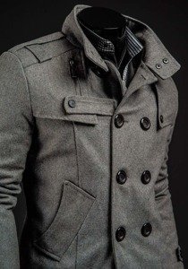 Cappotto da uomo grigio Bolf 8857B