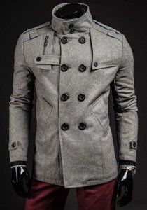 Cappotto da uomo grigio Bolf 8857B