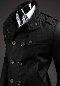 Cappotto da uomo nero Bolf 8857B