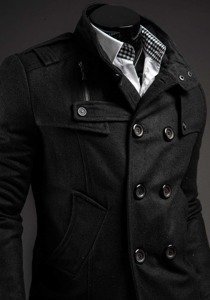 Cappotto da uomo nero Bolf 8857B