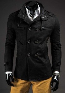 Cappotto da uomo nero Bolf 8857B