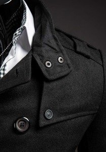 Cappotto da uomo nero Bolf 8857B