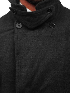 Cappotto doppiopetto con collo alto da uomo grafite Bolf 1048